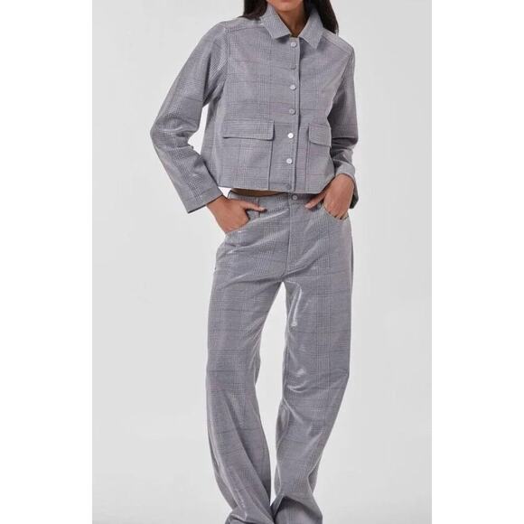 NWT Noli SET Siver Plaid Jacket & Pants. - Picture 1 of 16